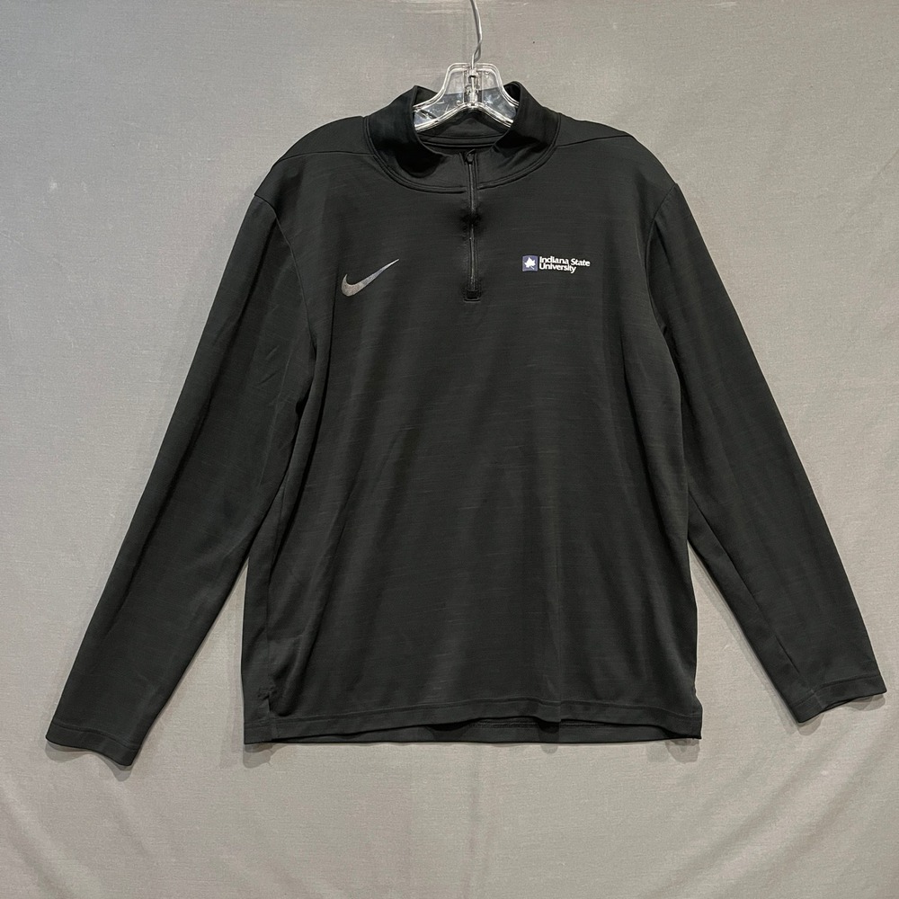 Nike Indiana State Sycamores 1/4 Zip Pullover Mens Large Black Dri-FIT Intensity